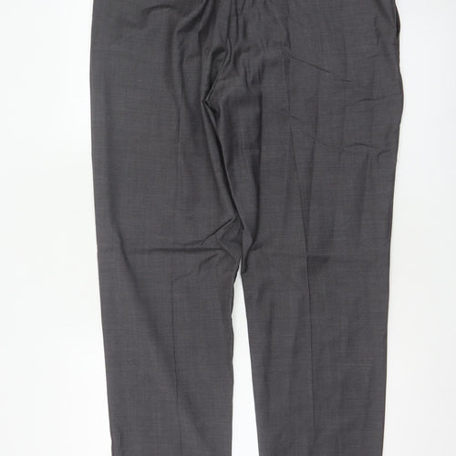 M&S Autograph Men Grey 36R Pure Wool Tailored Dress Trousers
