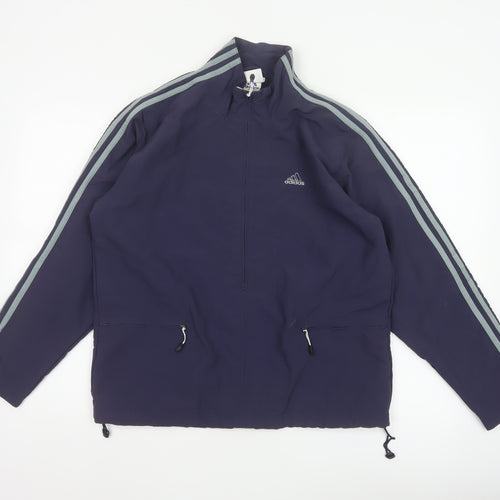 adidas Women’s Blue Size 14 Full Zip Windbreaker Jacket