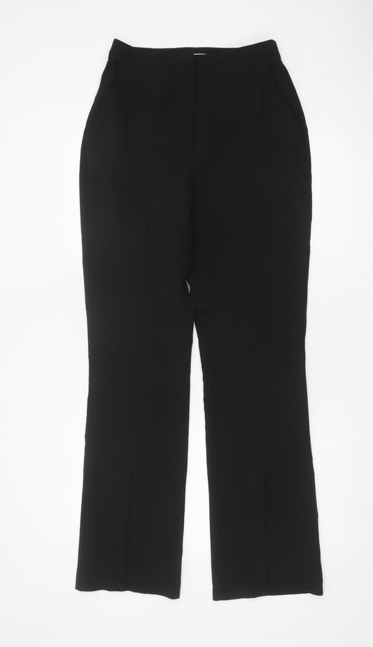 NA-KD Women Black UK 8 High Rise Flared Tailored Trousers