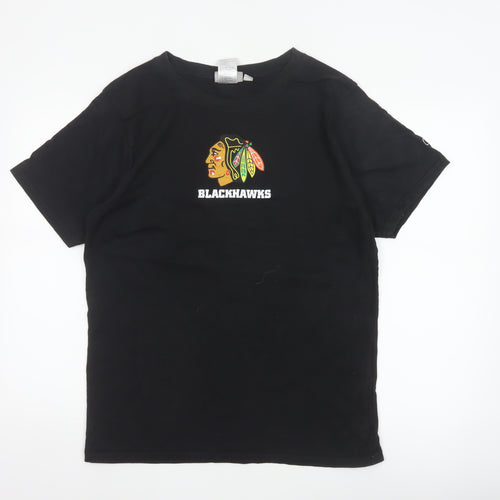 Reebok Hockey Teens Black XL Chicago Blackhawks Graphic T-Shirt