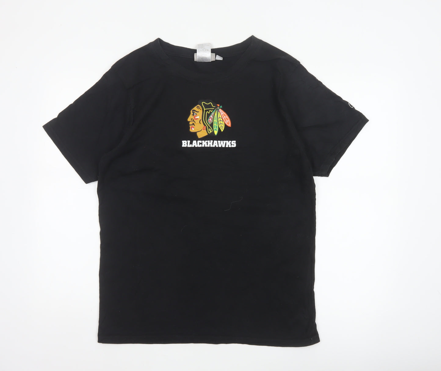Reebok Hockey Teens Black XL Chicago Blackhawks Graphic T-Shirt