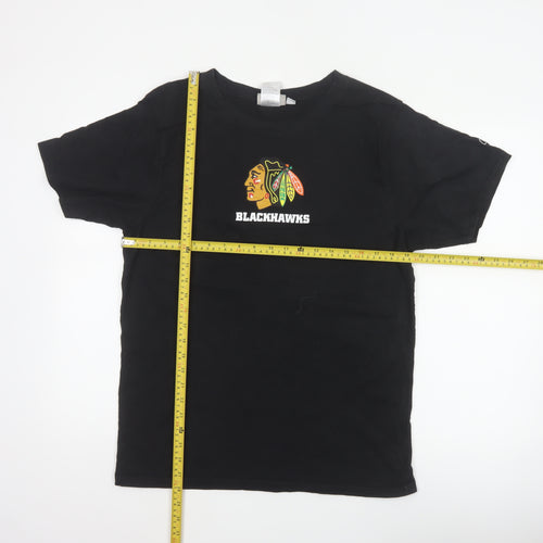 Reebok Hockey Teens Black XL Chicago Blackhawks Graphic T-Shirt