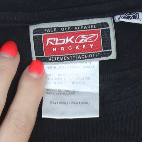 Reebok Hockey Teens Black XL Chicago Blackhawks Graphic T-Shirt