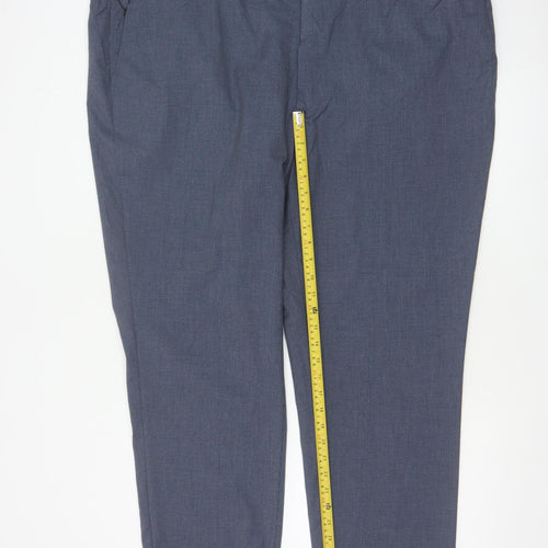Marks & Spencer Mens Blue 50 Short Dress Trousers Tapered Flat Front