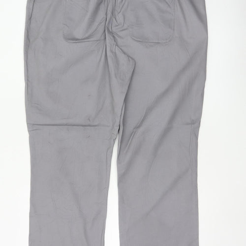 Cotton Traders Women Grey Size 20 Cotton Tapered Trousers Pockets