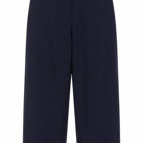 M&S Women’s Navy Blue Size 24 Regular Wide Leg Belted Dress Trousers