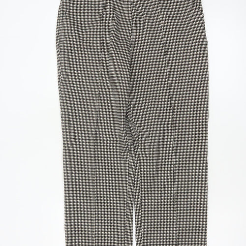 Marks & Spencer Women Brown Houndstooth UK 12 Regular Straight Trousers