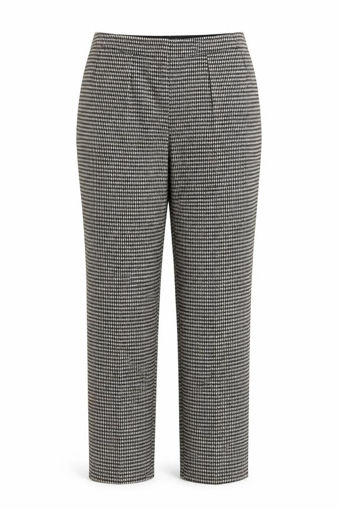 Front view of Marks & Spencer Women Brown Houndstooth UK 12 Regular Straight Trousers