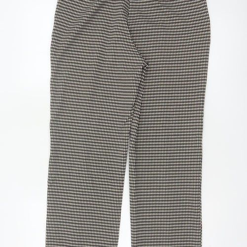 Marks & Spencer Women Brown Houndstooth UK 12 Regular Straight Trousers