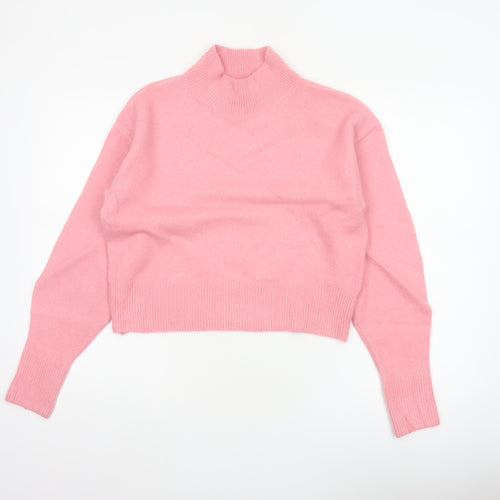 & Other Stories Women's Pink XS High Neck Knit Jumper