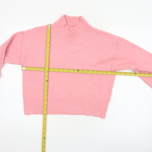 & Other Stories Women's Pink XS High Neck Knit Jumper