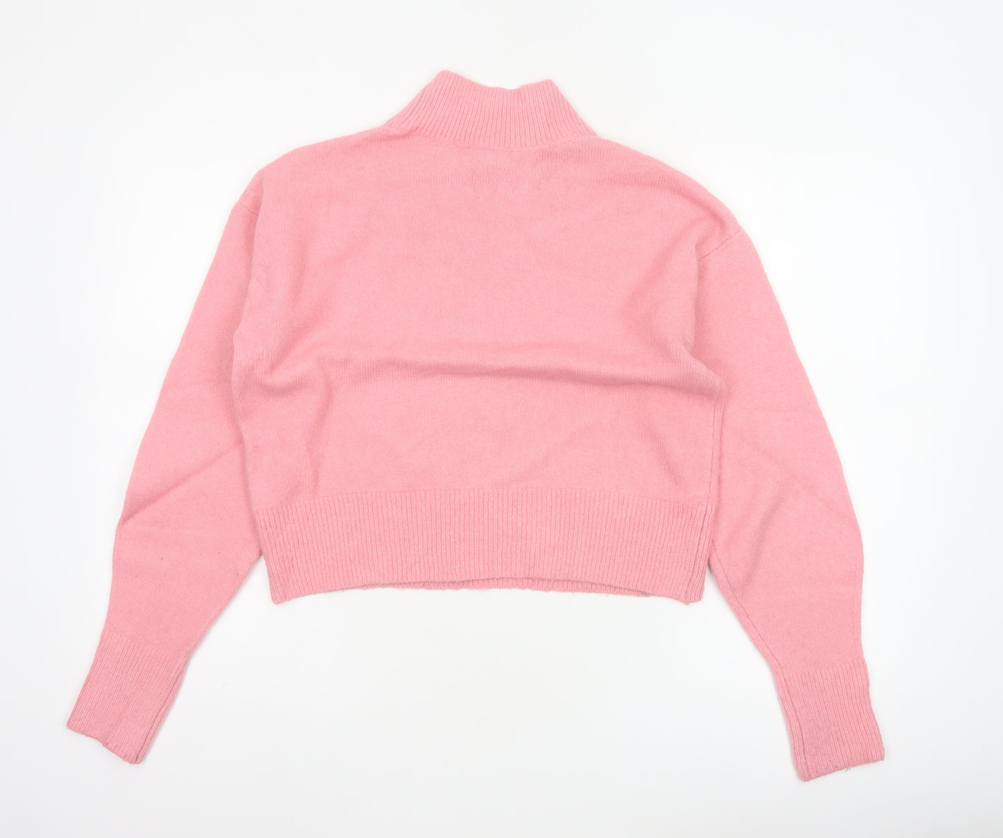 & Other Stories Women's Pink XS High Neck Knit Jumper