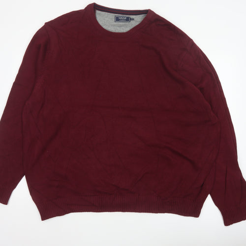 Maine New England Classics Men Red XXL Cotton Crew Neck Pullover Jumper