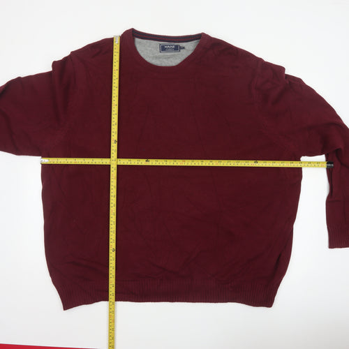 Maine New England Classics Men Red XXL Cotton Crew Neck Pullover Jumper