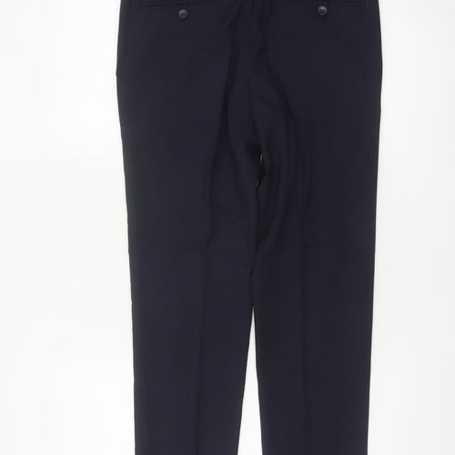 Marks and Spencer Men Blue 30/29 Skinny Smart Dress Trousers
