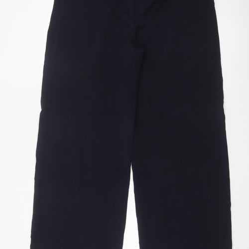 M&S Women’s Navy UK 14 Long Wide-Leg Belted Tailored Trousers