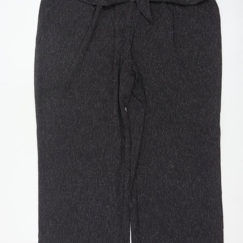 Next Women's Grey UK 20 Paperbag Cropped Belted Tapered Trousers
