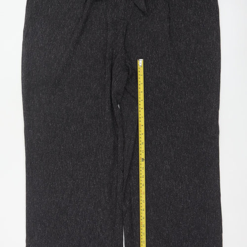 Next Women's Grey UK 20 Paperbag Cropped Belted Tapered Trousers