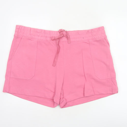 M&S Women’s Pink Size 22 Sweat Shorts Drawstring Pockets