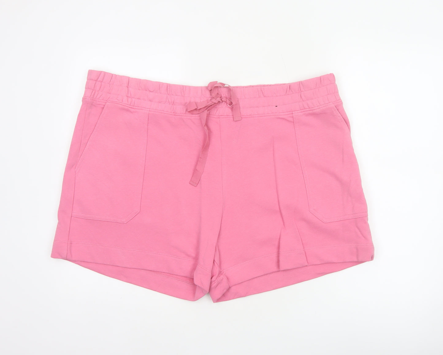M&S Women’s Pink Size 22 Sweat Shorts Drawstring Pockets