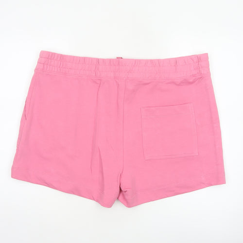 M&S Women’s Pink Size 22 Sweat Shorts Drawstring Pockets