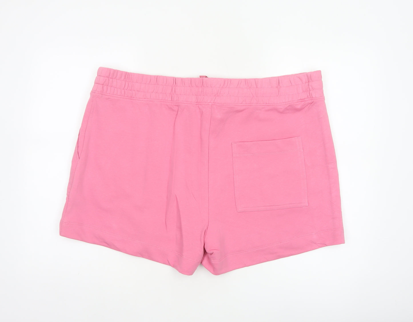 M&S Women’s Pink Size 22 Sweat Shorts Drawstring Pockets