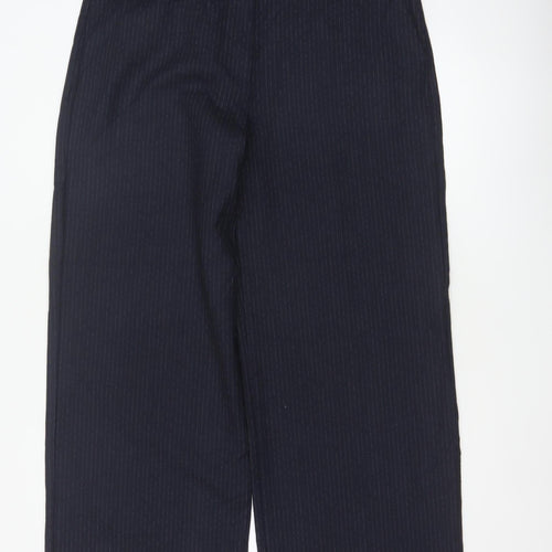M&S Women Blue Pinstripe UK 16 Straight Tailored Work Trousers