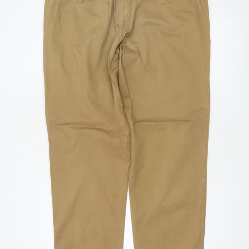 Gap Men’s Beige 38x32 Straight Chino Trousers Cotton Flat Front