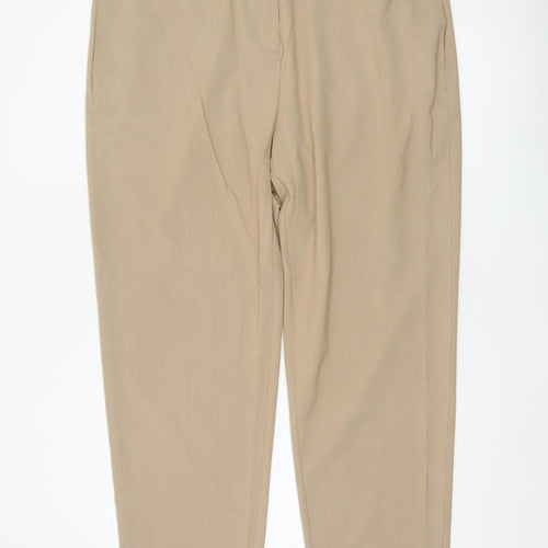 Marks & Spencer Women Beige Size 20 Regular Tapered Work Trousers