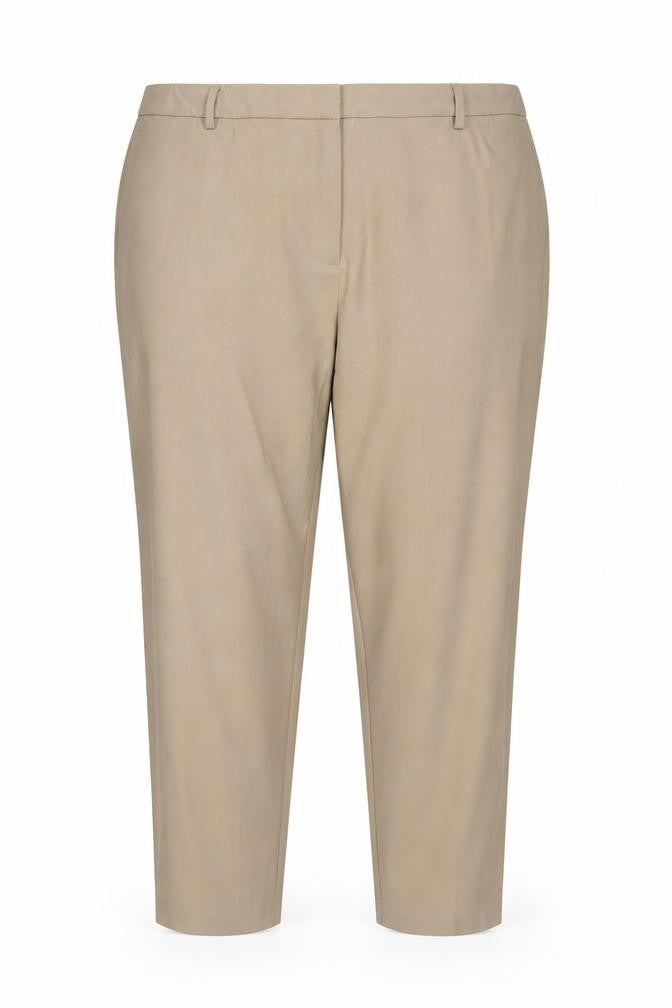 Front view of Marks & Spencer Women Beige, size 20, Regular Tapered Work Trousers