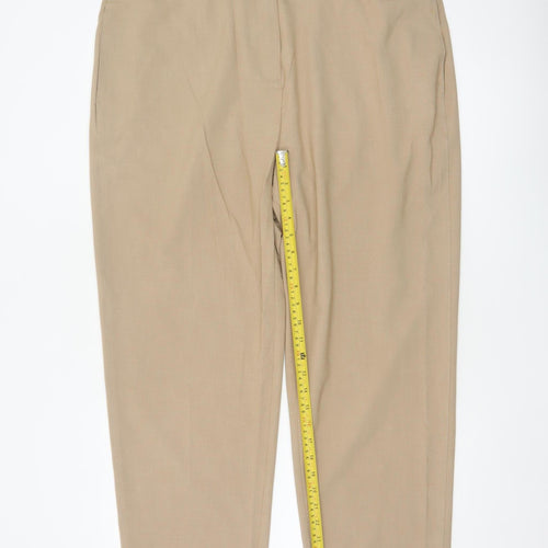 Marks & Spencer Women Beige Size 20 Regular Tapered Work Trousers