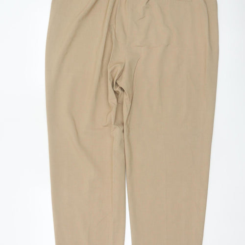 Marks & Spencer Women Beige Size 20 Regular Tapered Work Trousers