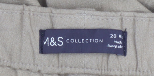 Marks & Spencer Women Beige Size 20 Regular Tapered Work Trousers