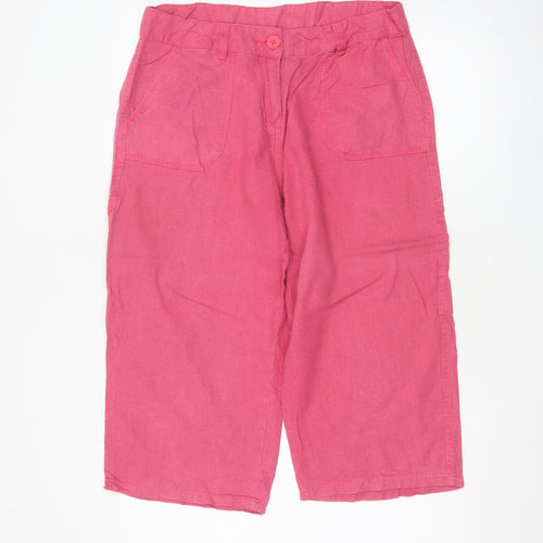 Marks and Spencer Women Pink UK 12 Linen Culotte Shorts
