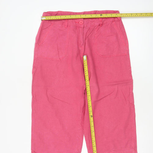 Marks and Spencer Women Pink UK 12 Linen Culotte Shorts