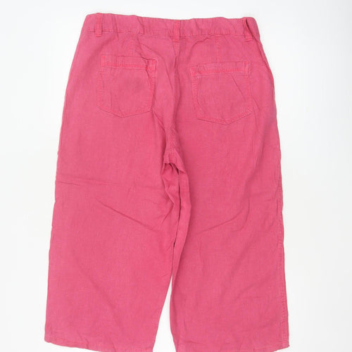 Marks and Spencer Women Pink UK 12 Linen Culotte Shorts