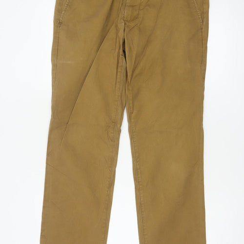 Gap Men's Beige 32/32 Regular Straight Cotton Chino Trousers