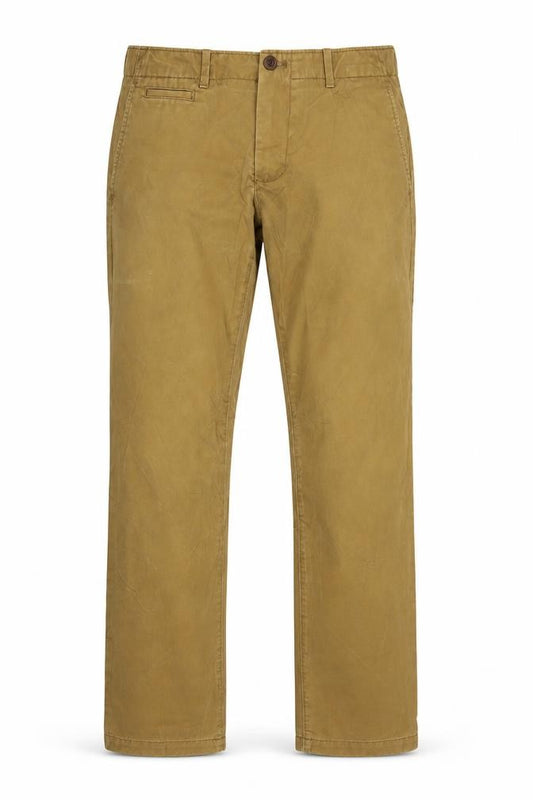 Gap Men's Beige 32/32 Regular Straight Cotton Chino Trousers