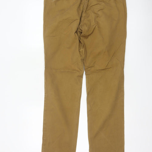 Gap Men's Beige 32/32 Regular Straight Cotton Chino Trousers
