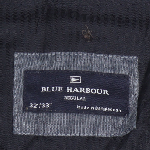 Marks & Spencer Blue Harbour Men's Black 32/33 Regular Chino Trousers