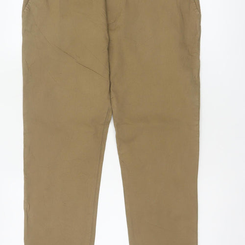 Marks & Spencer Men Beige 32/29 Skinny Stretch Chino Trousers