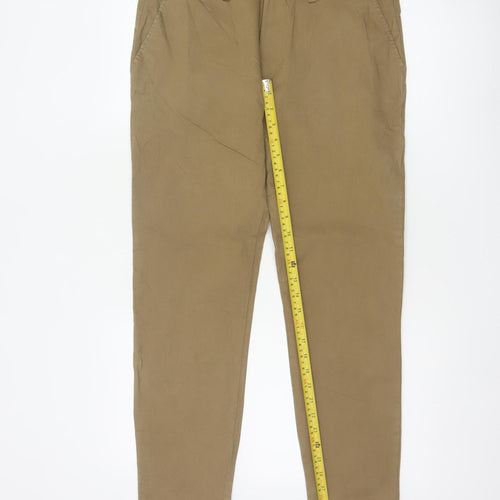 Marks & Spencer Men Beige 32/29 Skinny Stretch Chino Trousers