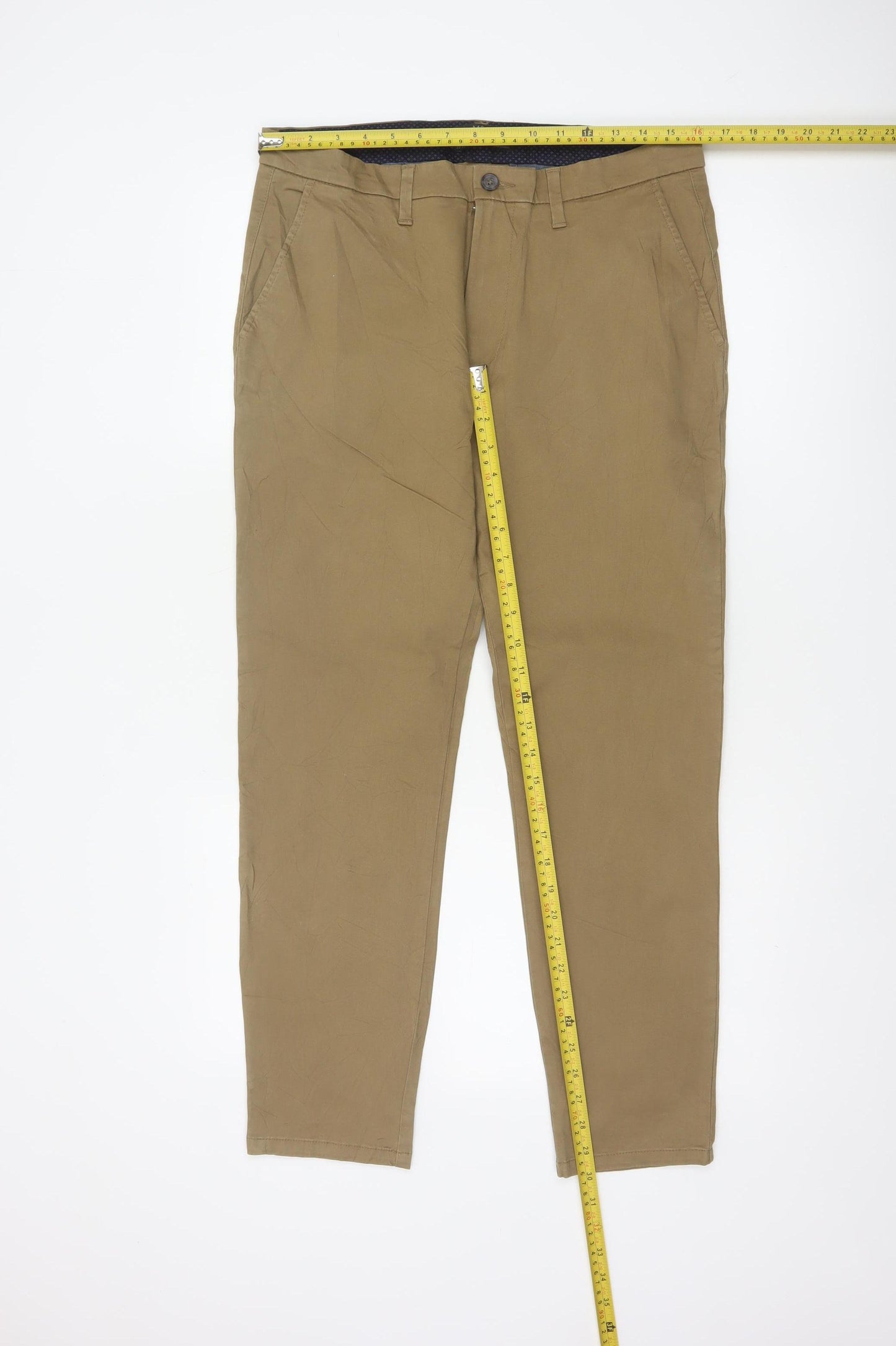 Marks & Spencer Men Beige 32/29 Skinny Stretch Chino Trousers
