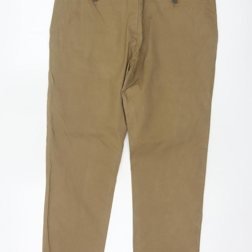 Marks & Spencer Men Beige 32/29 Skinny Stretch Chino Trousers