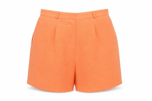Whimsy Women Orange High Waist Pleated Shorts UK 18 Pockets