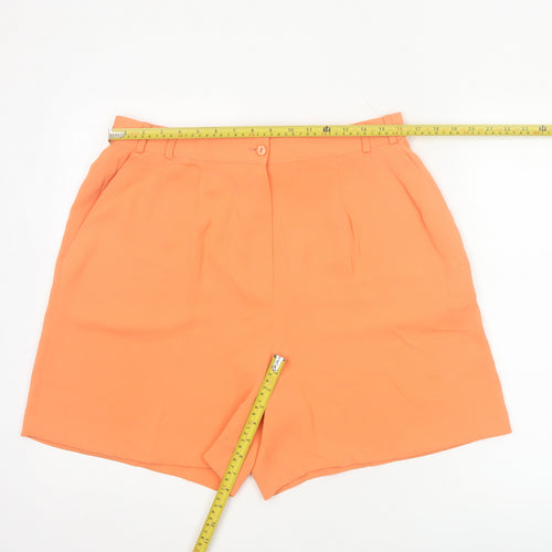 Whimsy Women Orange High Waist Pleated Shorts UK 18 Pockets