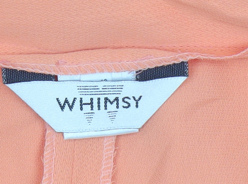 Whimsy Women Orange High Waist Pleated Shorts UK 18 Pockets