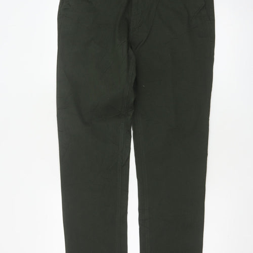 Marks and Spencer Men's Green 34/33 Slim Fit Stretch Chino Trousers