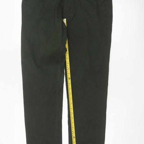 Marks and Spencer Men's Green 34/33 Slim Fit Stretch Chino Trousers