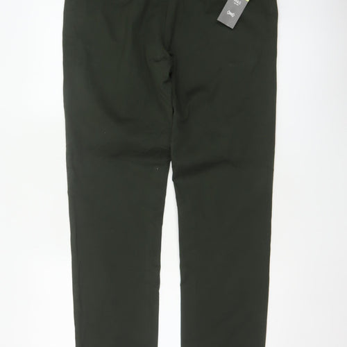 Marks and Spencer Men's Green 34/33 Slim Fit Stretch Chino Trousers